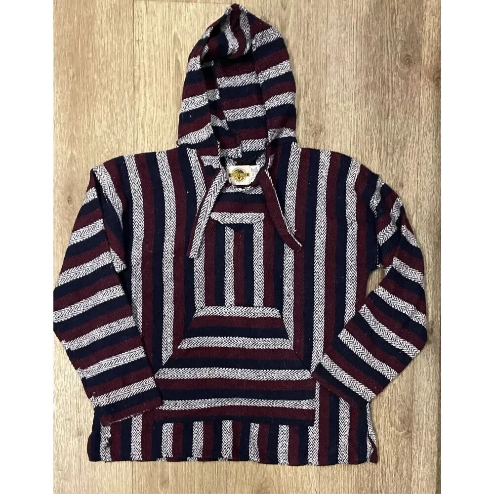Earth Ragz Medium Men Women Rug Sweater Navy Burgundy